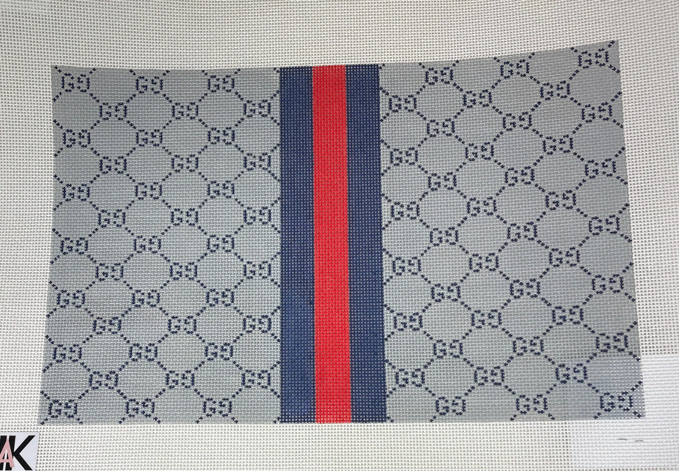 * Kimberly Ann MBB-05A G's and Stripes Large Flat- Blue/ Gray