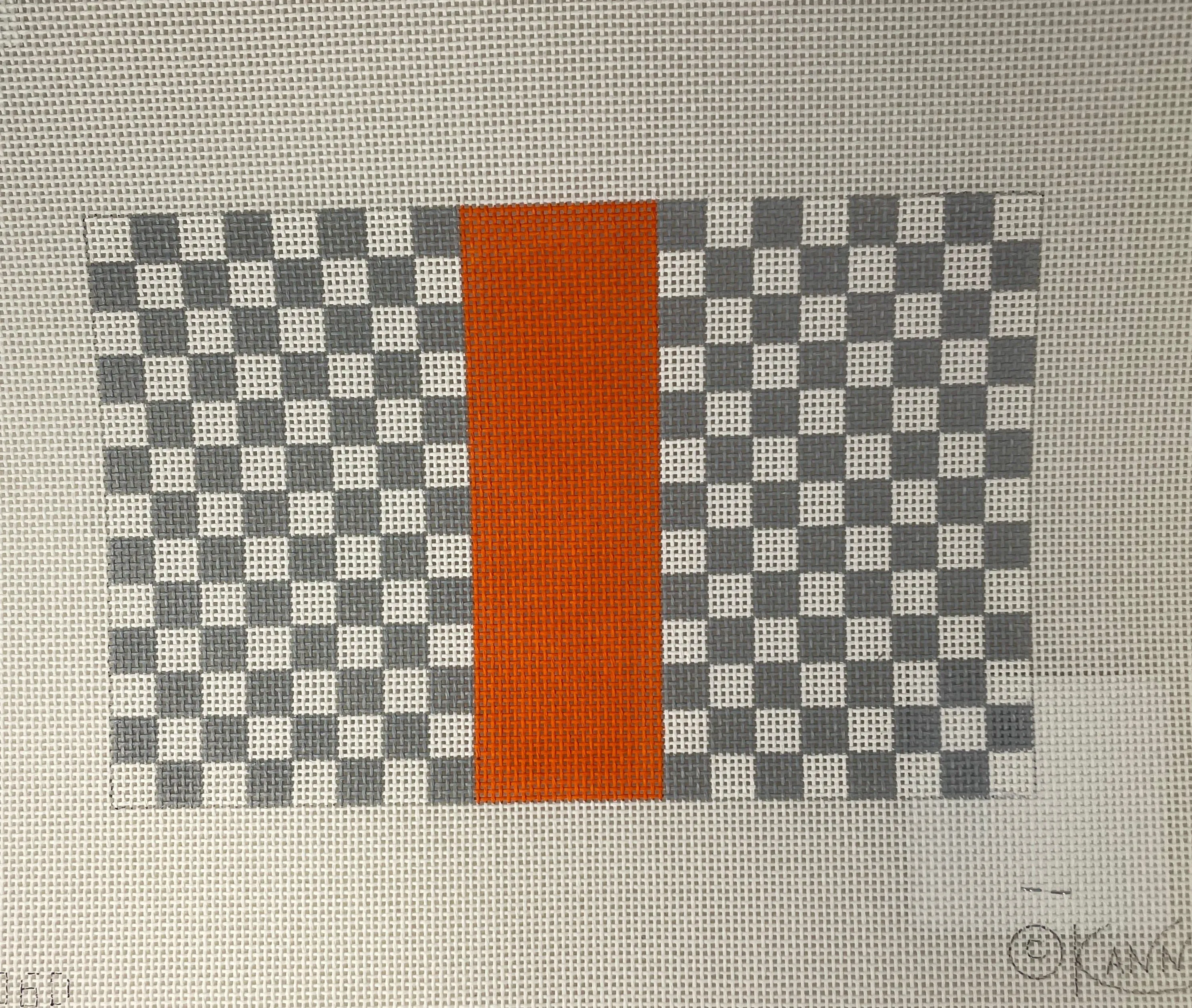 * Kimberly Ann SF06D Louis Square, Gray/White- Orange Stripe