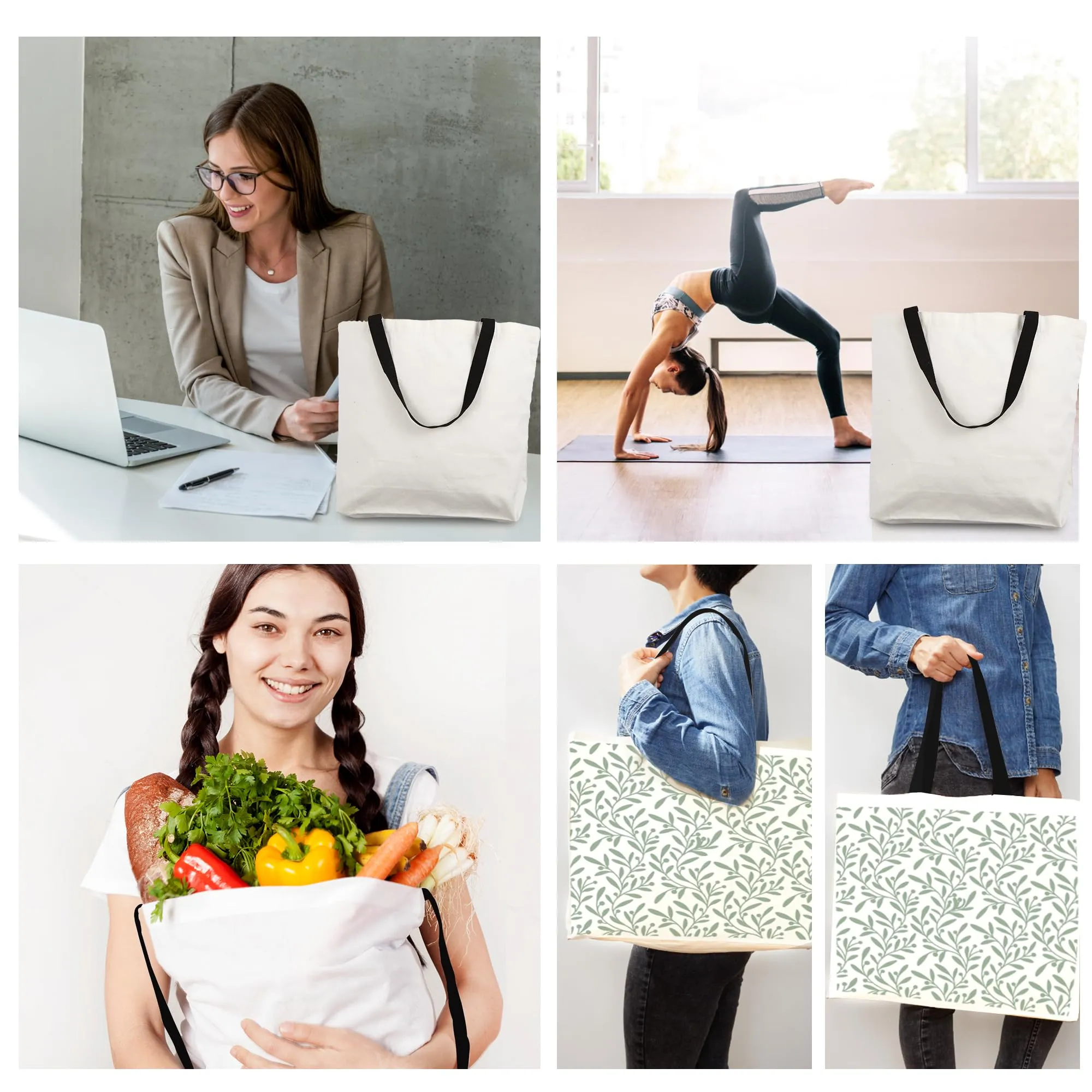 12pcs Sublimation Tote Bags Blanks,Sublimation Blanks Tote Bag Sublimation Totes Blank Tote Bags Bulk Canvas Tote Bags Sublimation Canvas Bags Blank Canvas Tote Bags Bulk Grocery Bag White Tote Bag