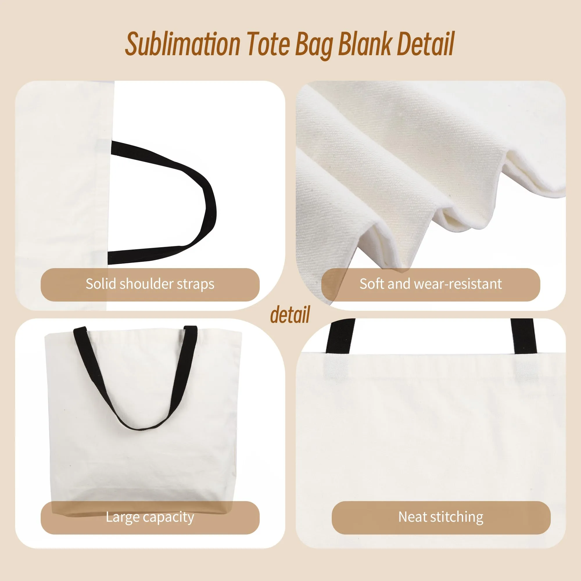 12pcs Sublimation Tote Bags Blanks,Sublimation Blanks Tote Bag Sublimation Totes Blank Tote Bags Bulk Canvas Tote Bags Sublimation Canvas Bags Blank Canvas Tote Bags Bulk Grocery Bag White Tote Bag