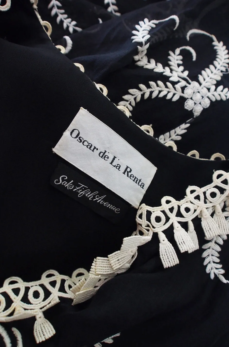 1960s Embroidered Silk Oscar de la Renta Gown