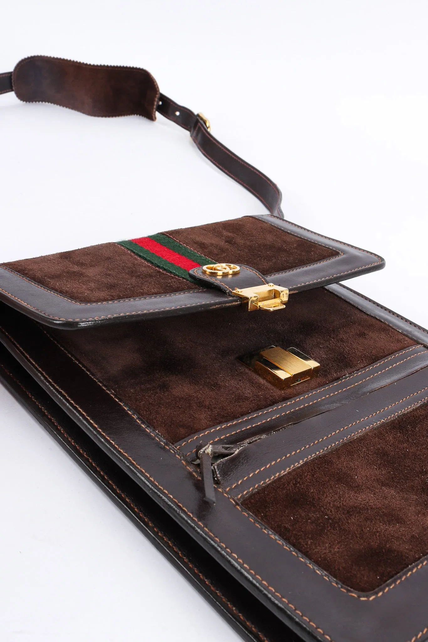 1970s Suede Leather Shoulder Satchel