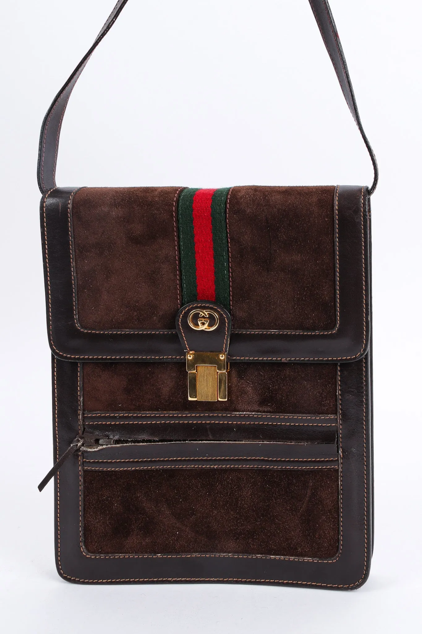 1970s Suede Leather Shoulder Satchel