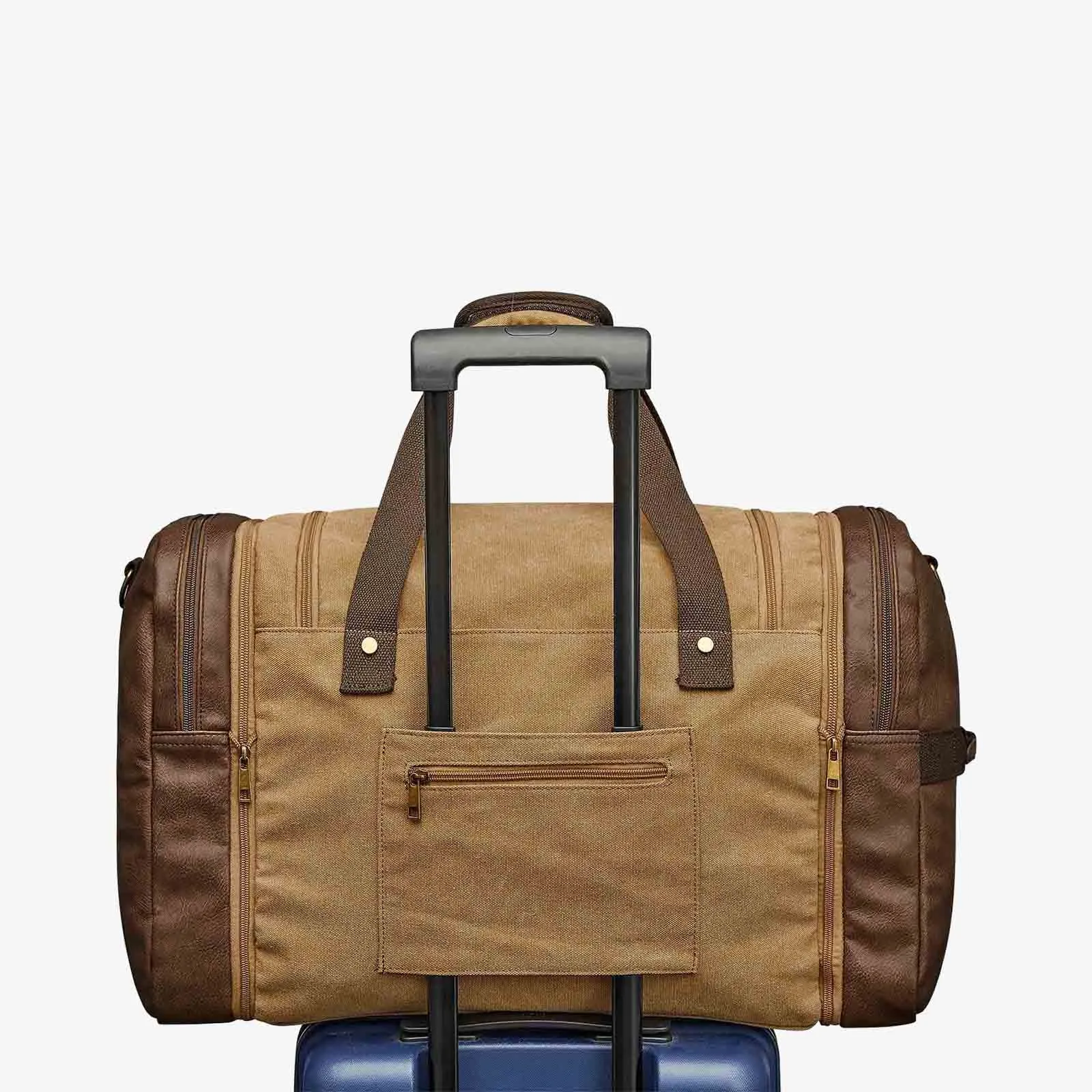55L Canvas Duffel Bag Expansion Compartment