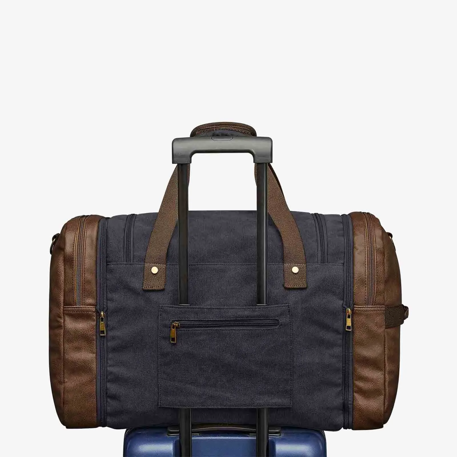 55L Canvas Duffel Bag Expansion Compartment