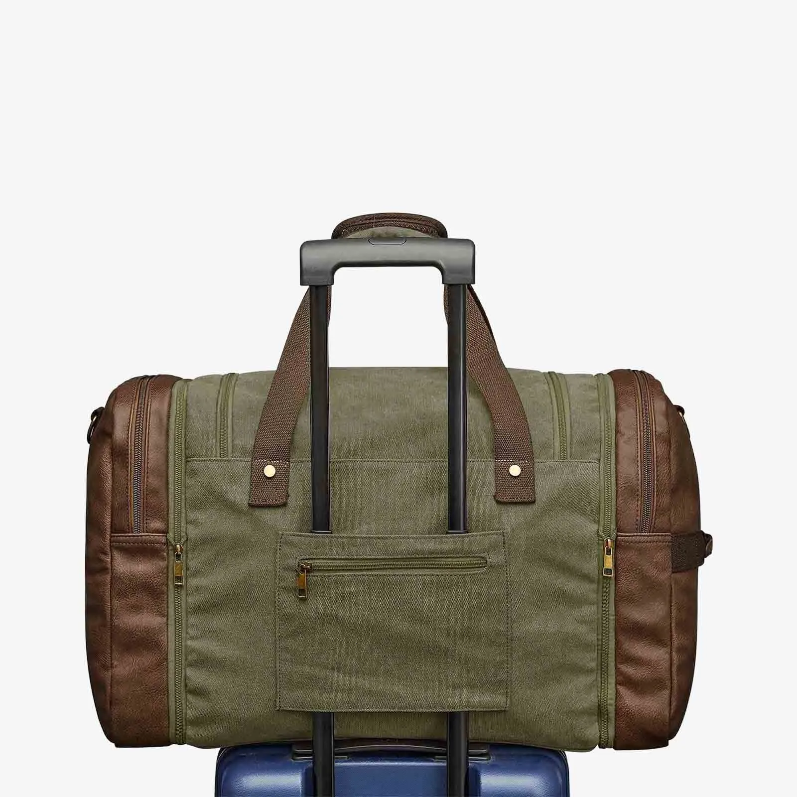 55L Canvas Duffel Bag Expansion Compartment