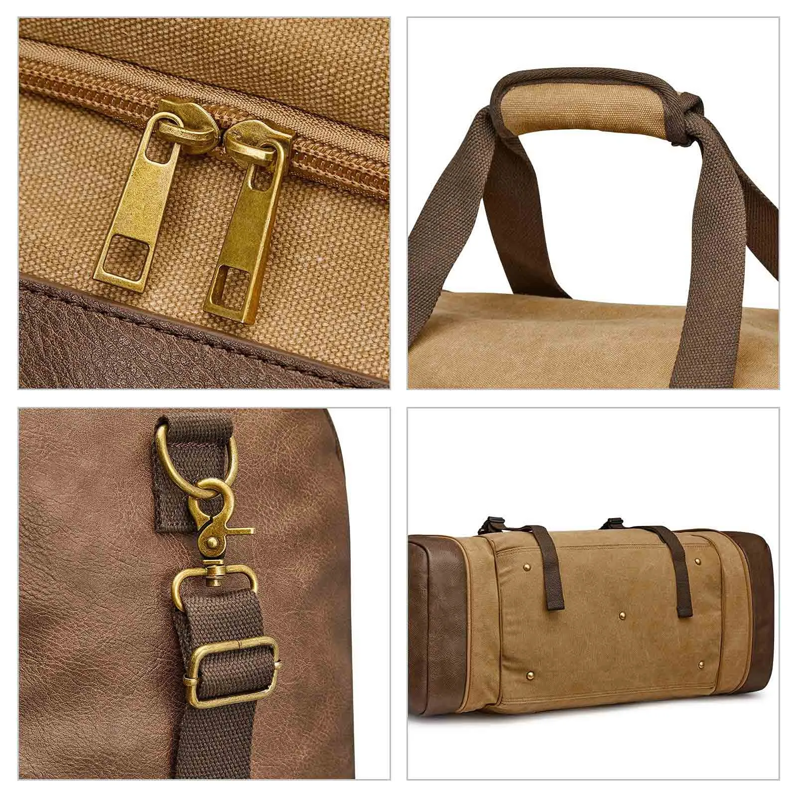 55L Canvas Duffel Bag Expansion Compartment