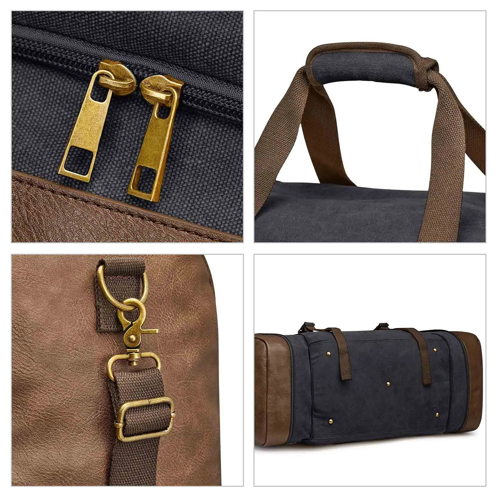 55L Canvas Duffel Bag Expansion Compartment