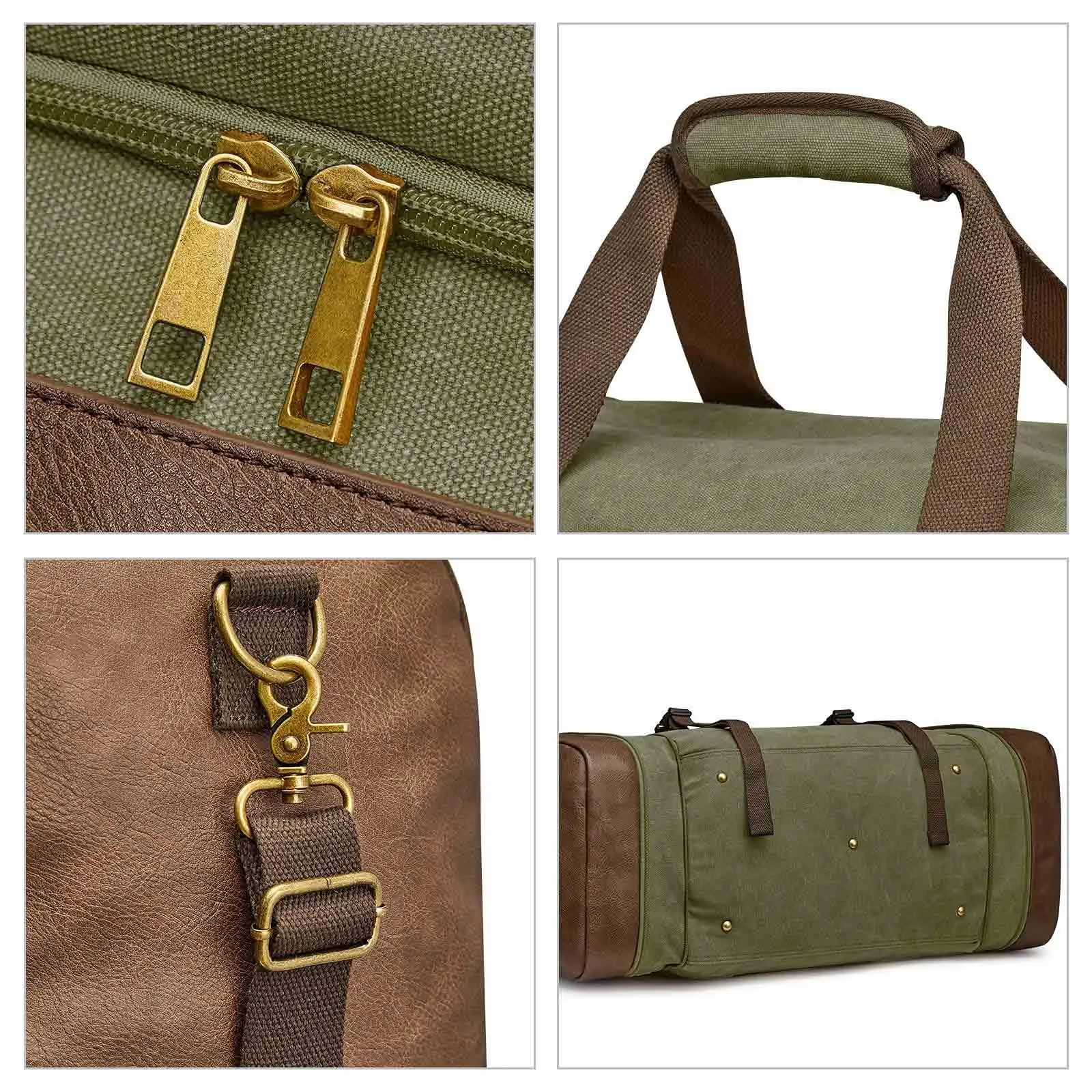 55L Canvas Duffel Bag Expansion Compartment