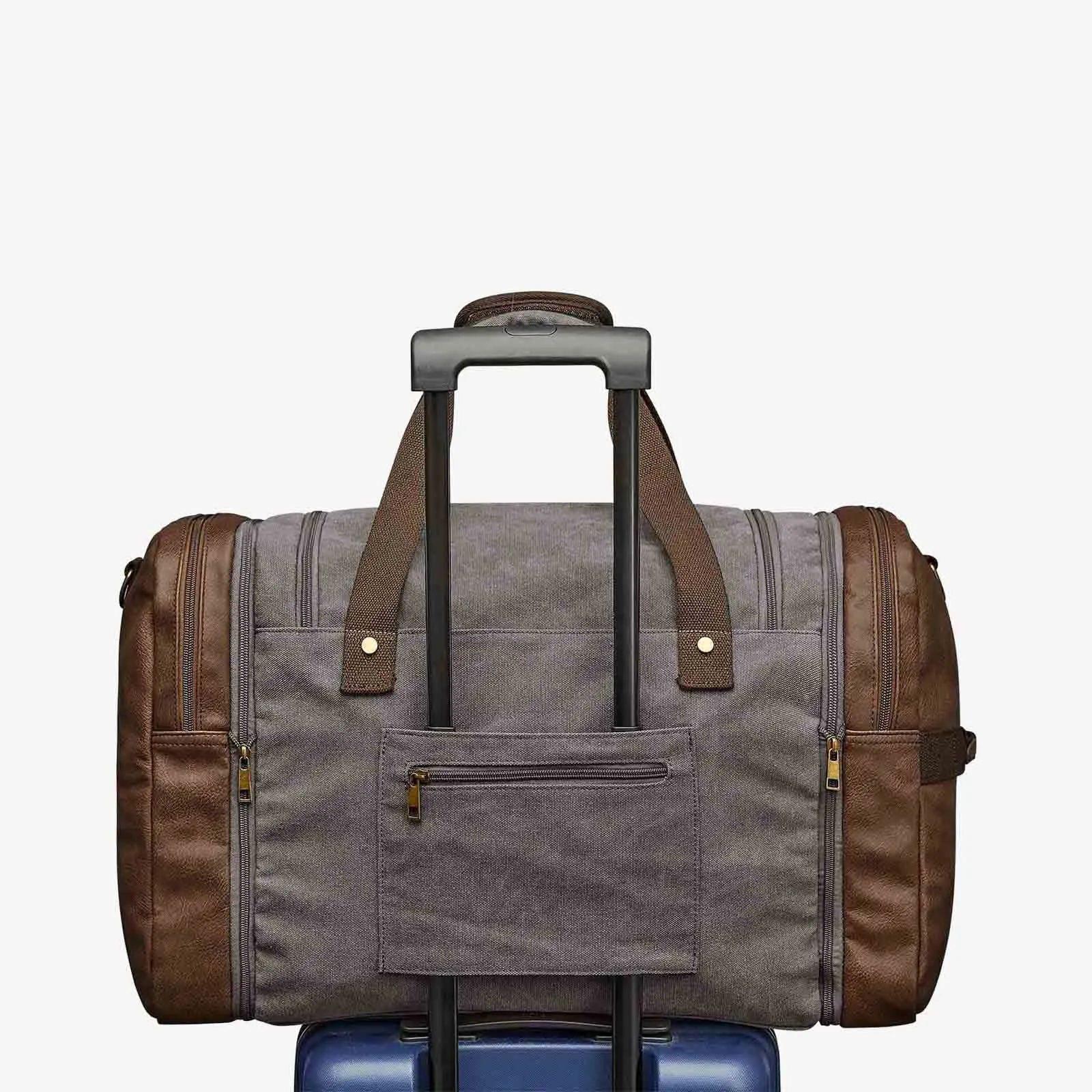 55L Canvas Duffel Bag Expansion Compartment