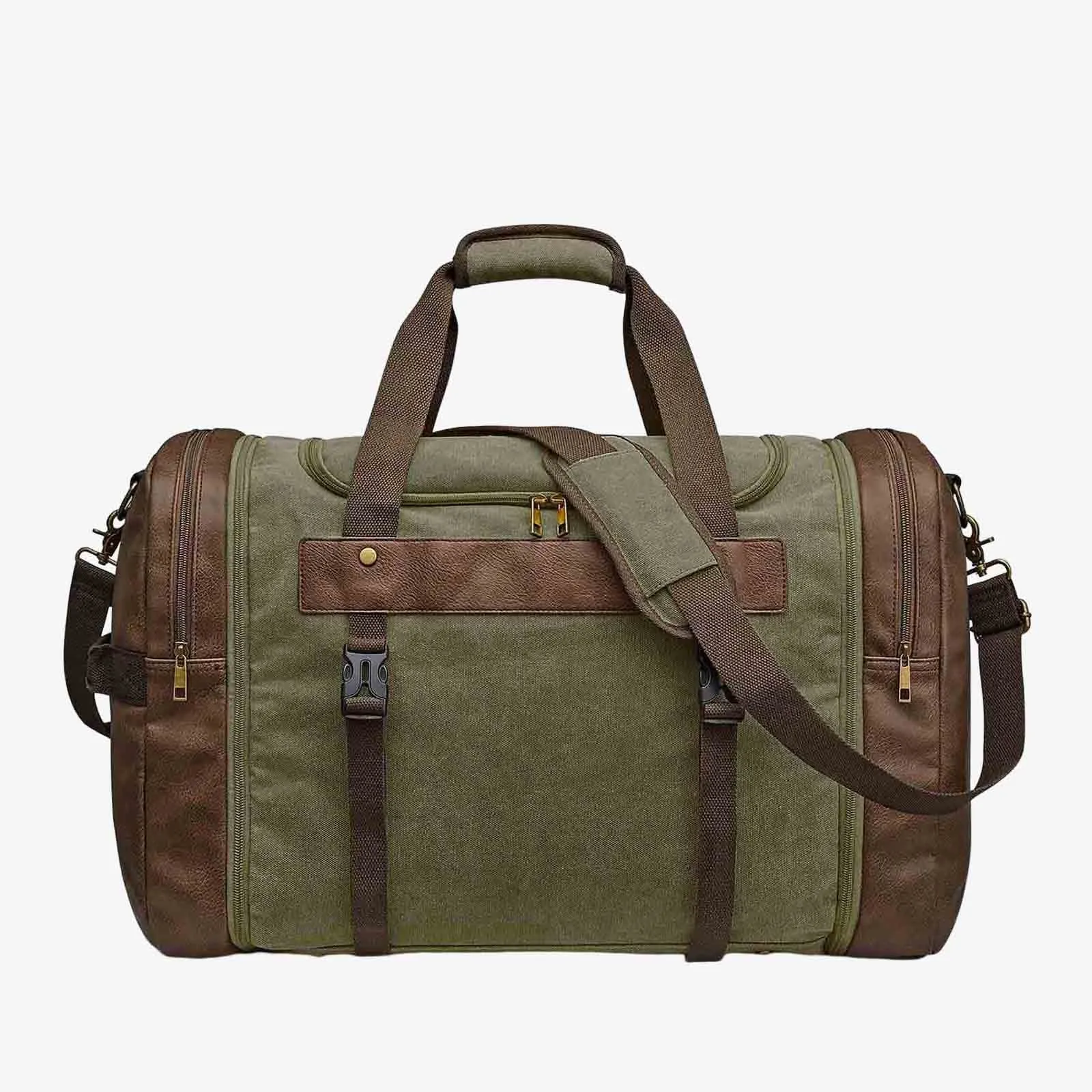 55L Canvas Duffel Bag Expansion Compartment