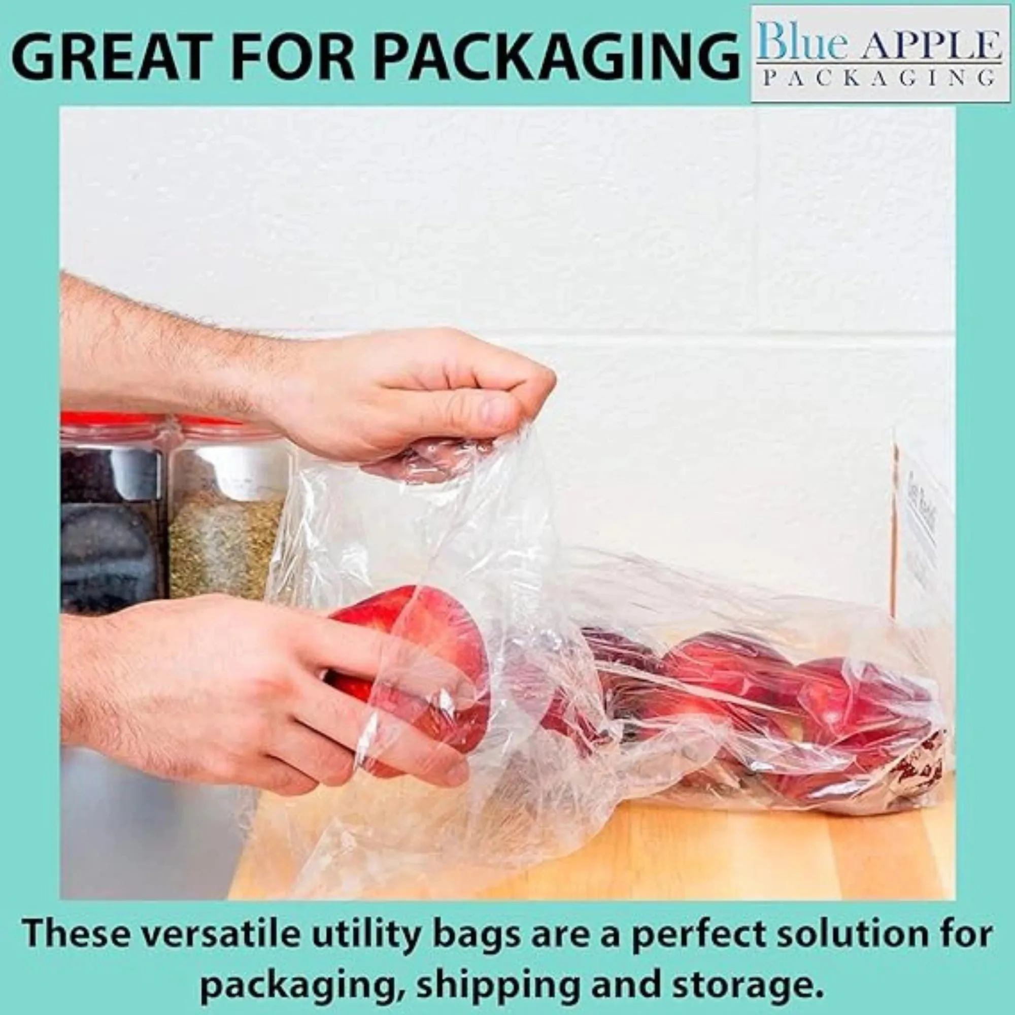 6.5X8 inches Utility Poly Bags with Twist Ties 0.75 mil LDPE
