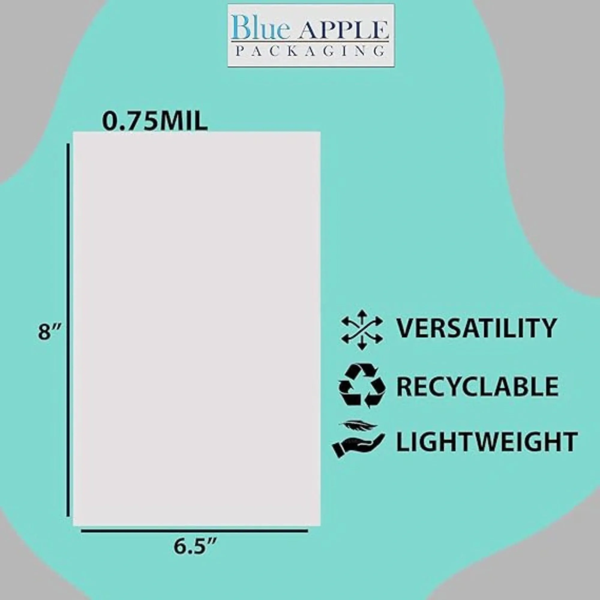 6.5X8 inches Utility Poly Bags with Twist Ties 0.75 mil LDPE