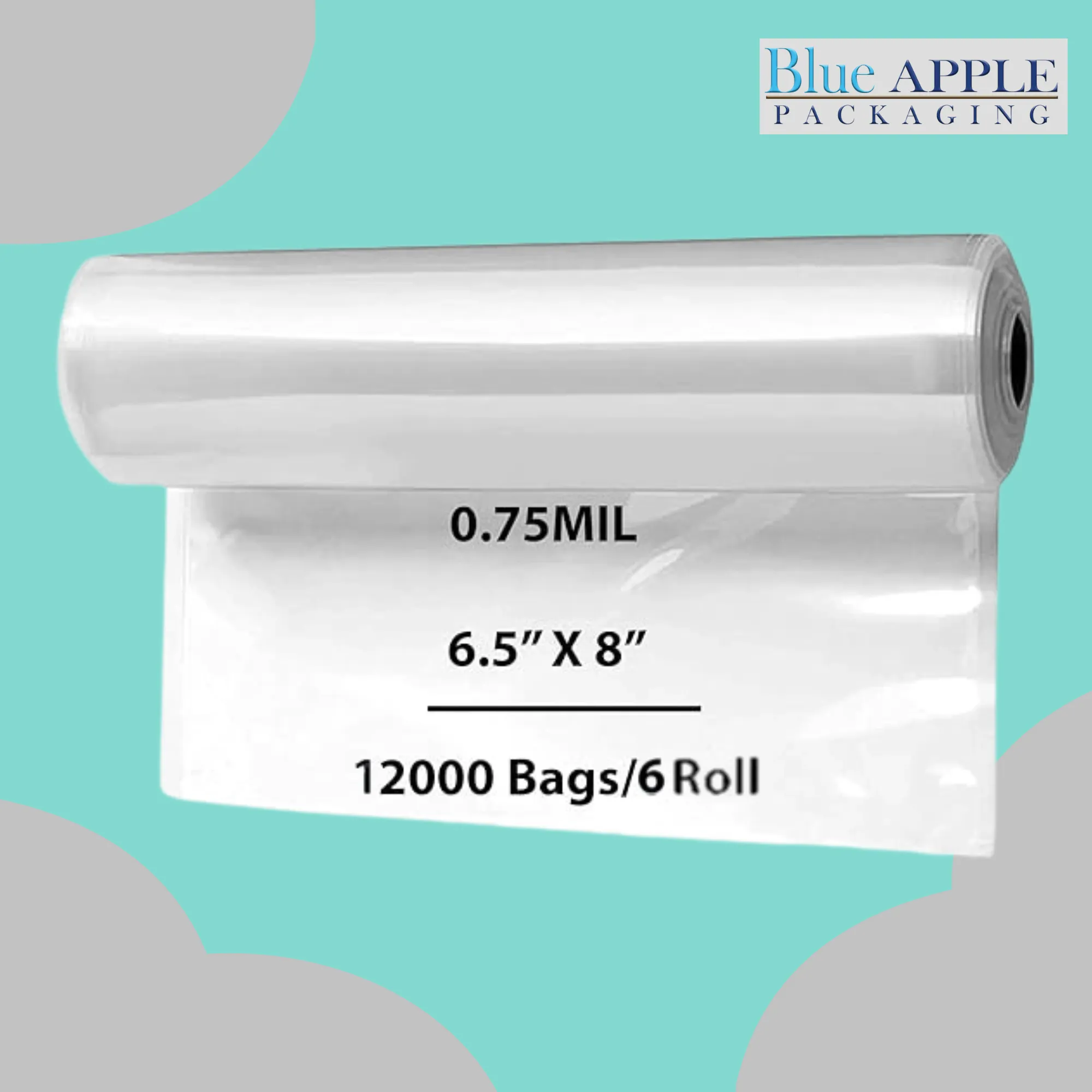 6.5X8 inches Utility Poly Bags with Twist Ties 0.75 mil LDPE