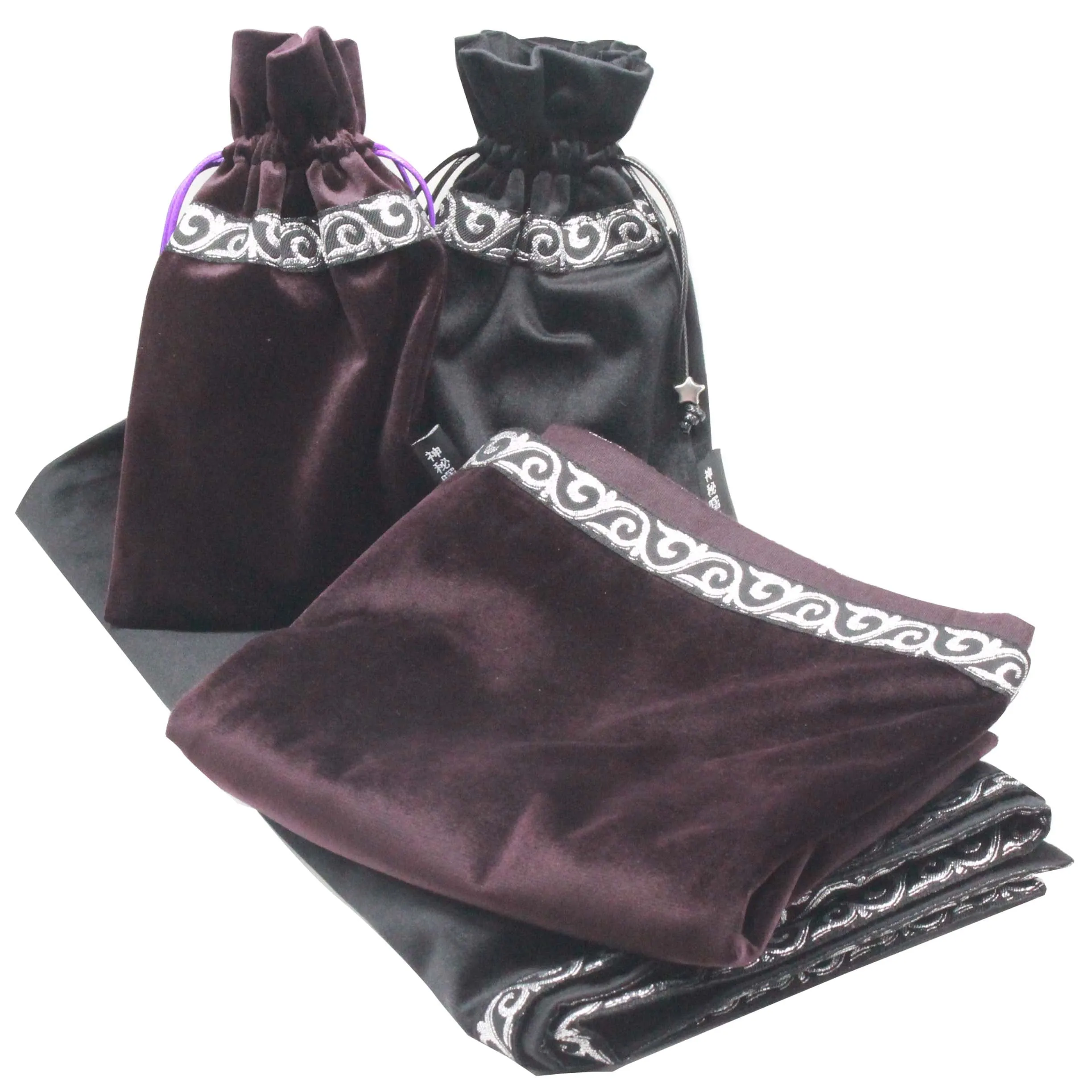 66x66cm Tarot Tablecloth With Bags  High Quality Flocking Fabric , Tarot Board Game Accessories By Hand