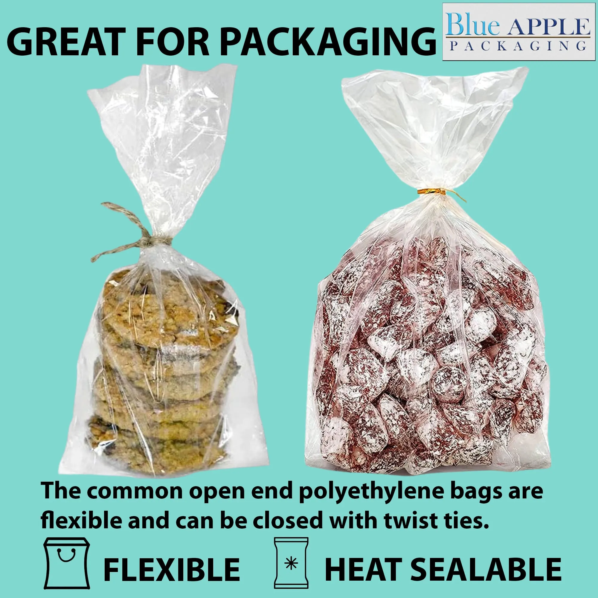 6X3.5X15 inches Gusseted Poly Bags Clear 1.25 Mil Low Density LDPE