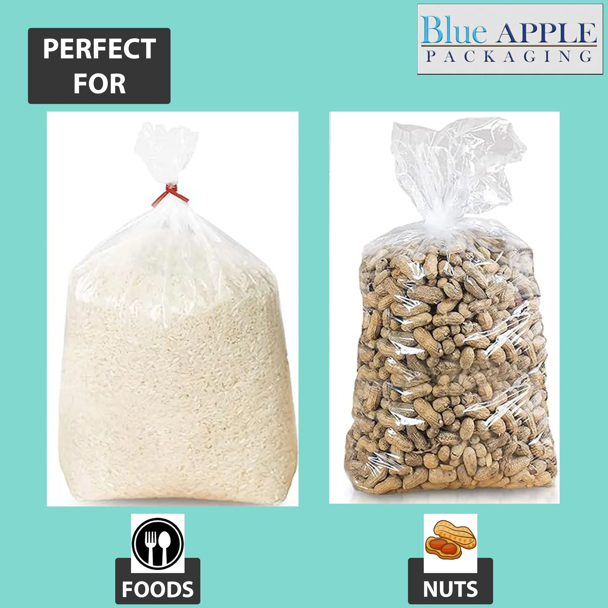6X3.5X15 inches Gusseted Poly Bags Clear 1.25 Mil Low Density LDPE