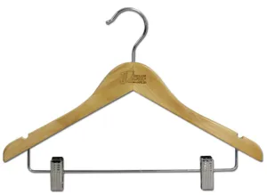 7050 - WH15 - 15" Dream Duffel Wooden Hangers with Pant Clips