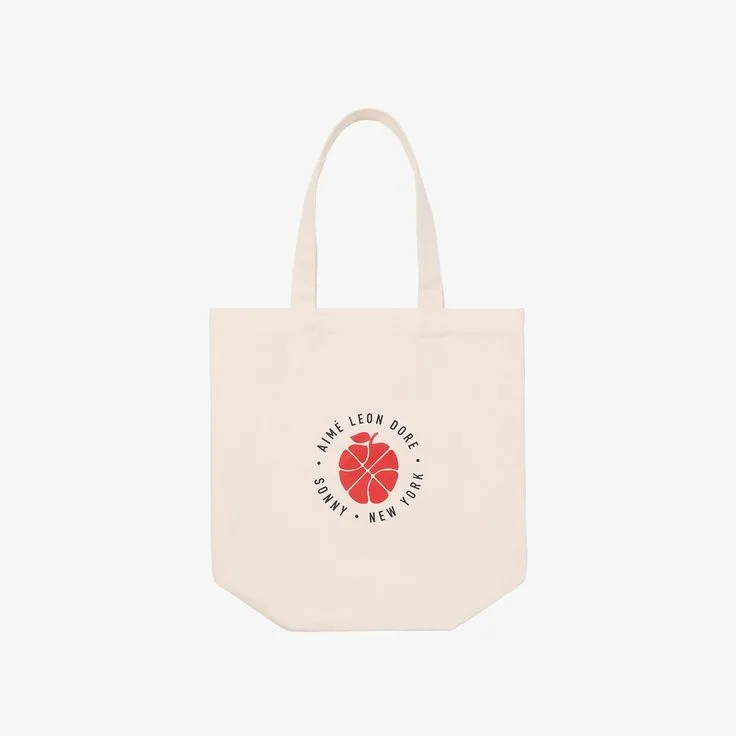 AIME LEON DORE Beige Canvas Big Apple Reusable Shopping Tote Bag NWT