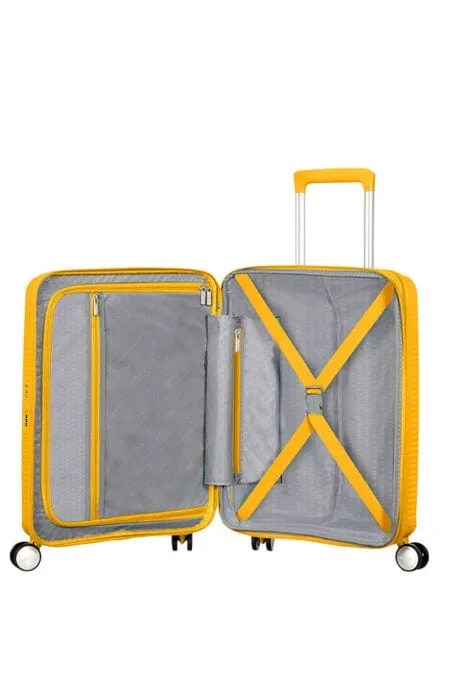 American Tourister Soundbox 4 Wheel Cabin Luggage Spinner Expandable Suitcase 55 cm