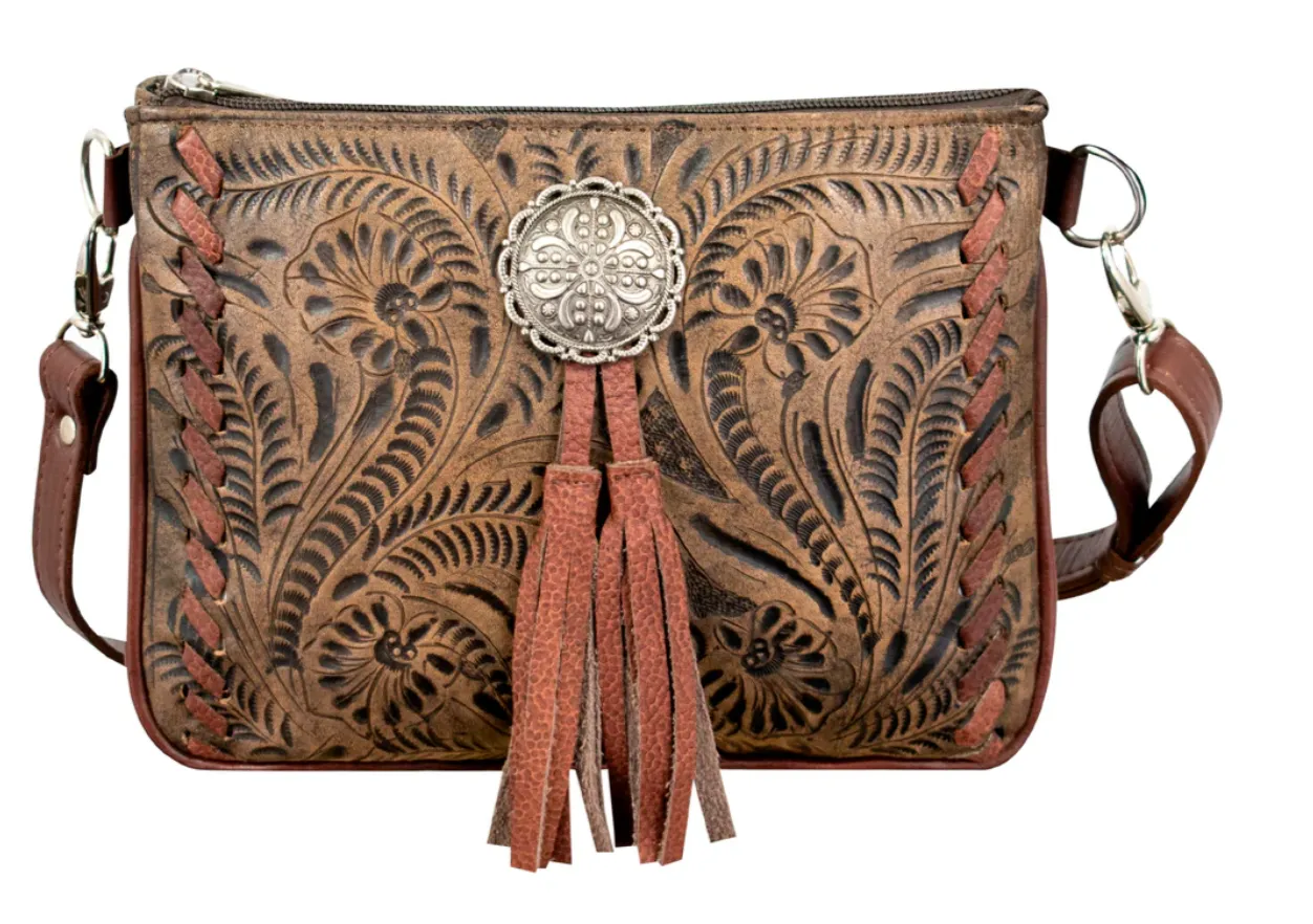 American West Handbag Lariats & Lace Collection: Crossbody Multi-Compartment Bag