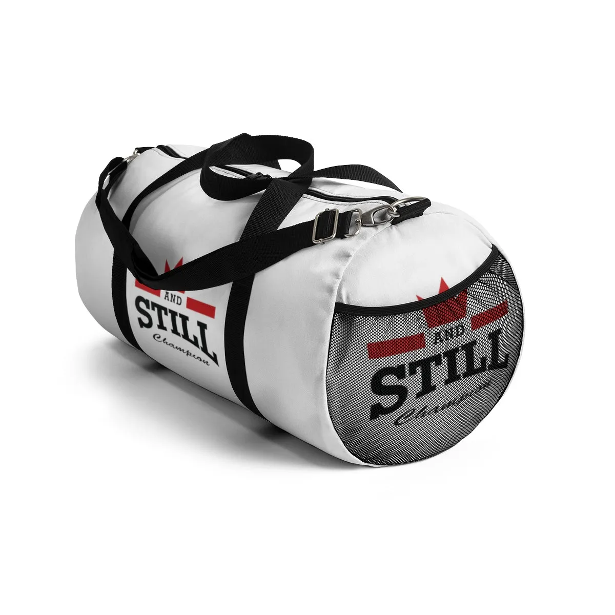 And Still Champion™ white duffle bag - large; 23" long