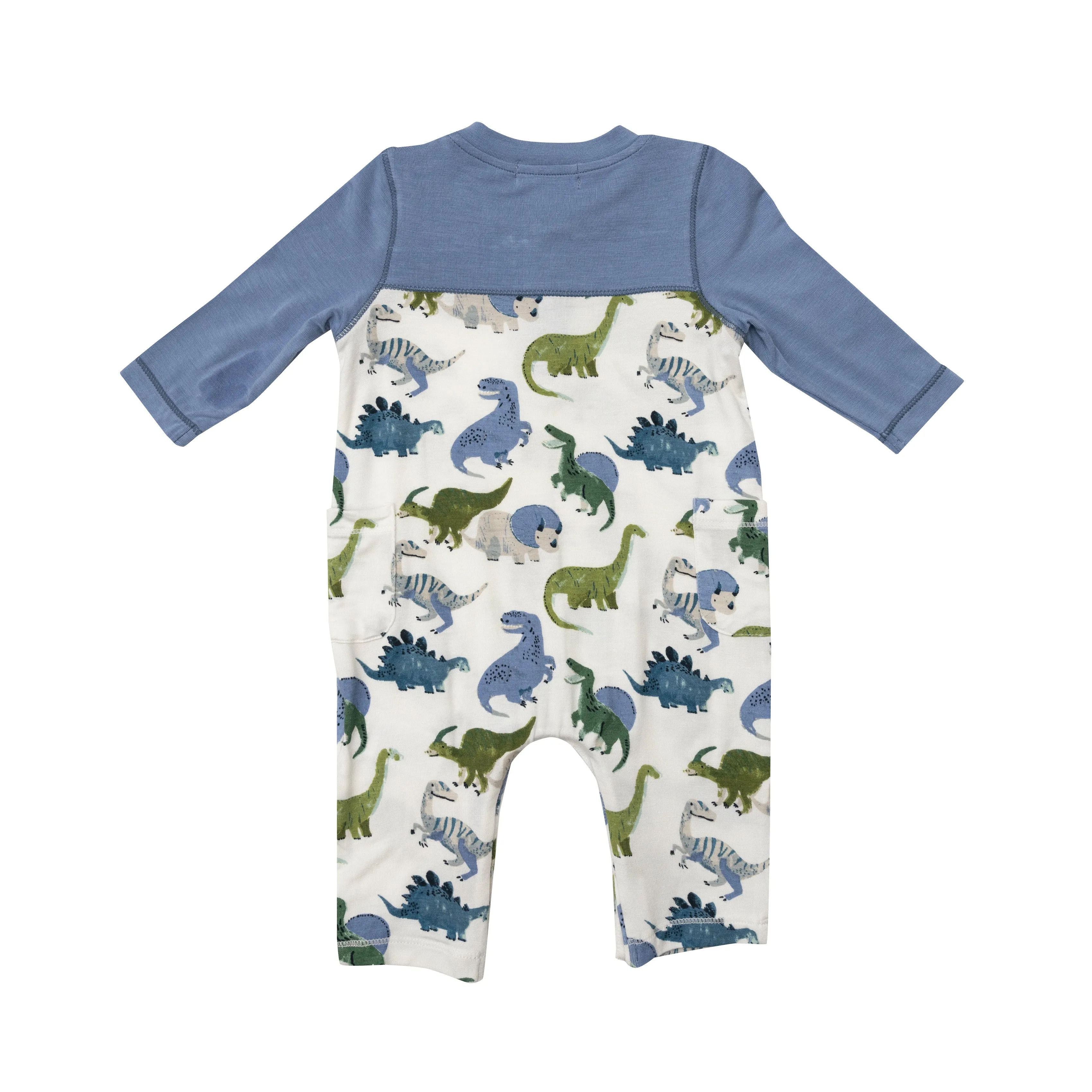 Angel Dear Painterly Dino Romper with Pockets