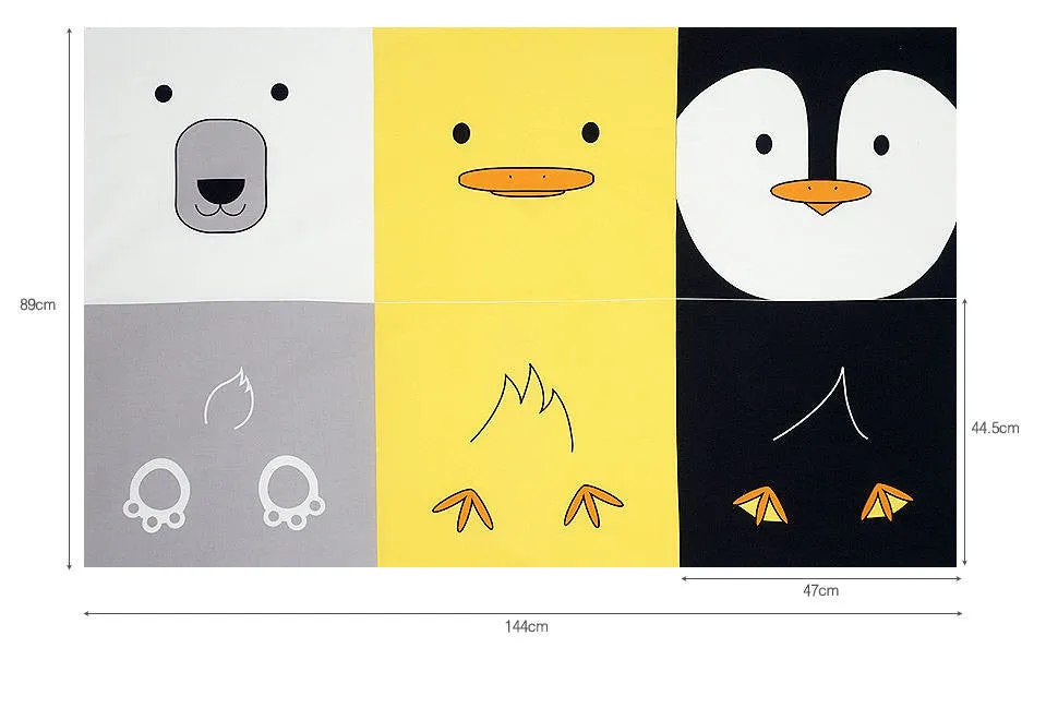 Animal Fabric Panel, Cushion Making Fabric - Duck, Polar Bear, Penguin - By the Cut /89710