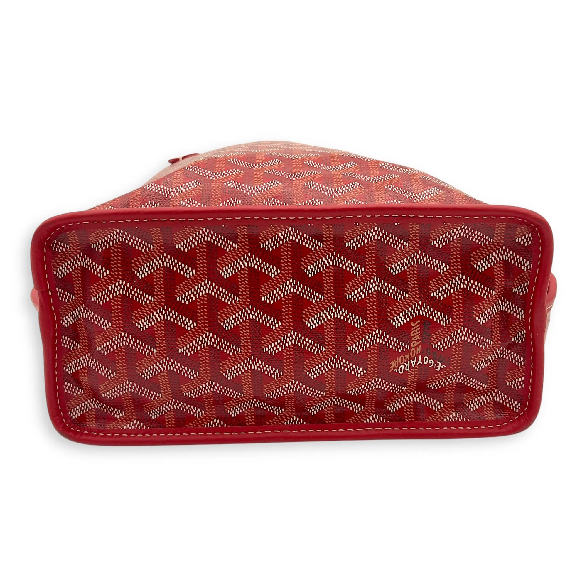 Anjou Tote Bag Mini Red in Coated Canvas, Silver hardware