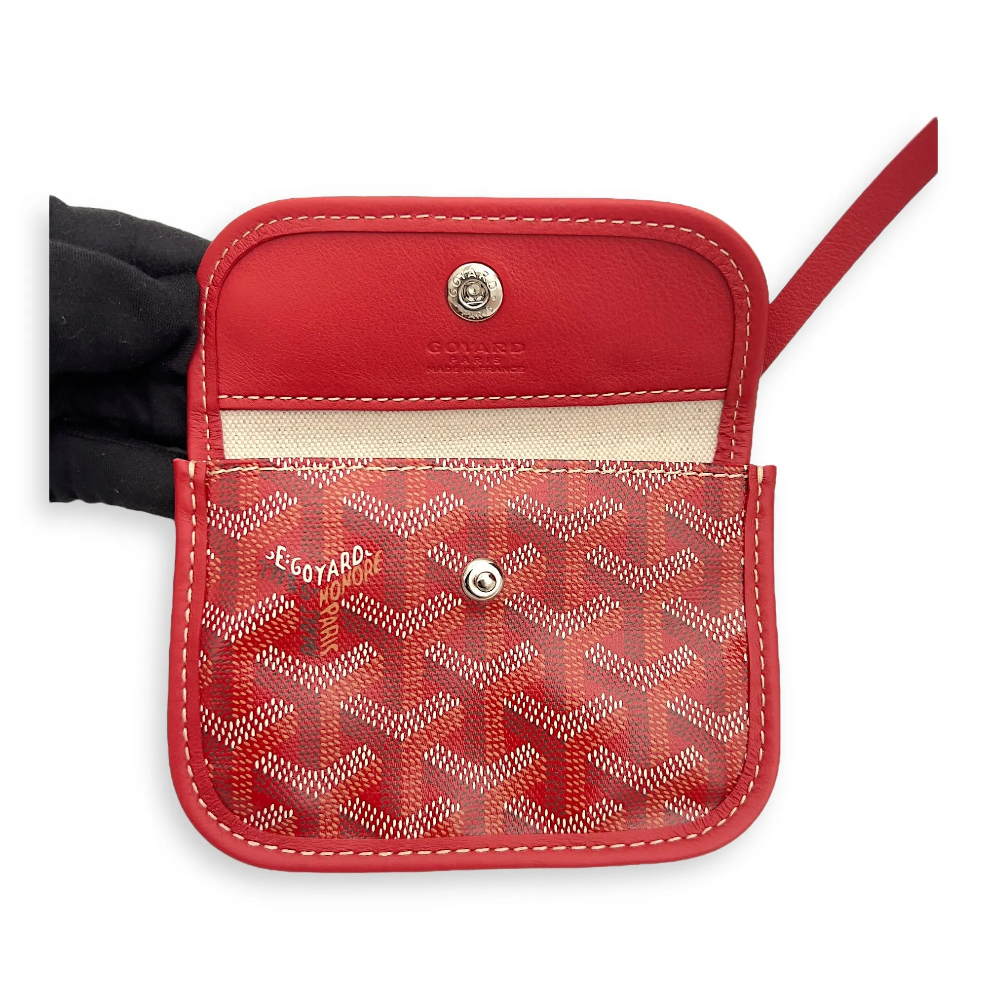 Anjou Tote Bag Mini Red in Coated Canvas, Silver hardware