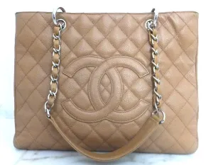 Authentic Chanel Caviar Tan Grand Shopper Tote (GST)