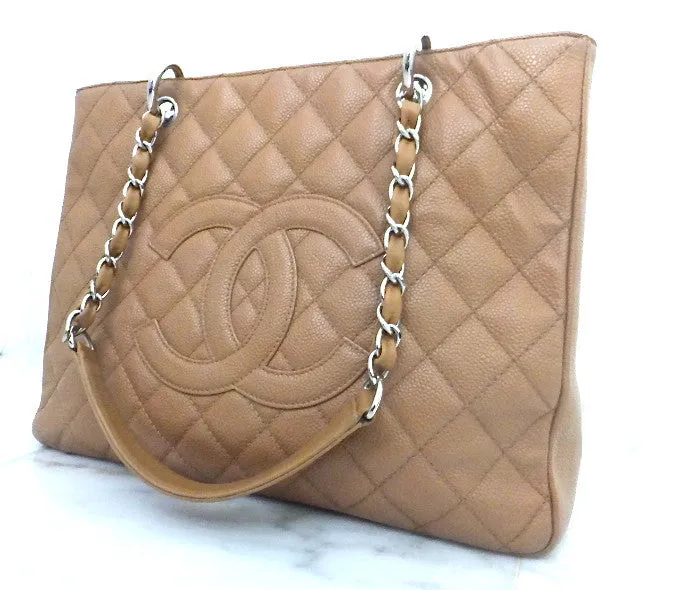 Authentic Chanel Caviar Tan Grand Shopper Tote (GST)