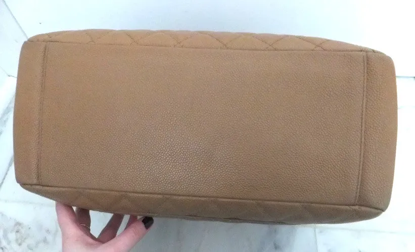 Authentic Chanel Caviar Tan Grand Shopper Tote (GST)