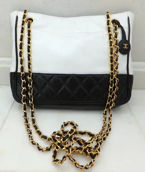 Authentic Chanel Vintage Black & White Tote