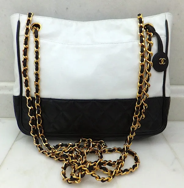 Authentic Chanel Vintage Black & White Tote