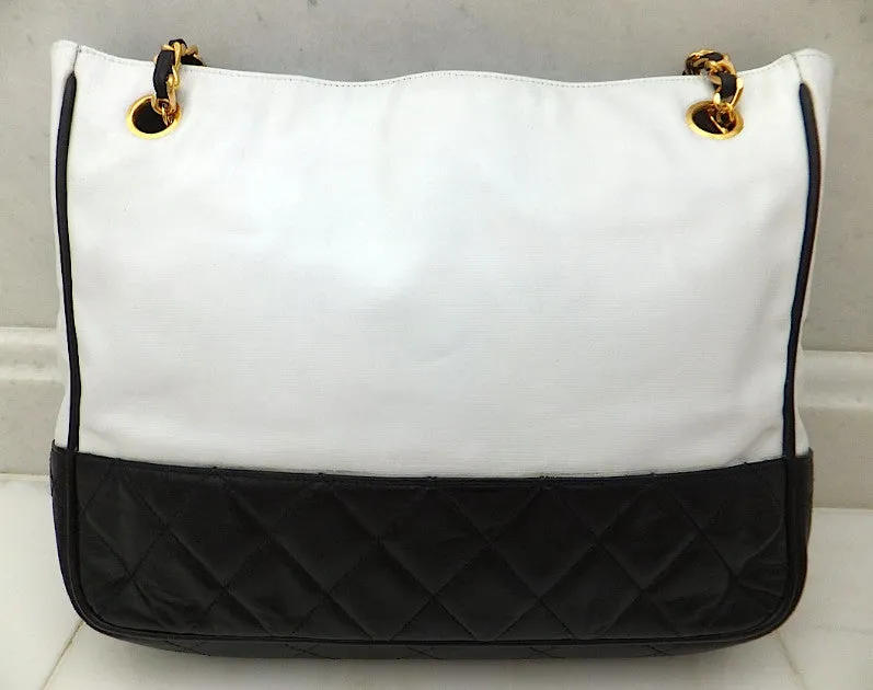 Authentic Chanel Vintage Black & White Tote