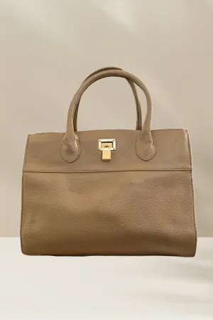 Avery Handmade Leather Tote in Sand