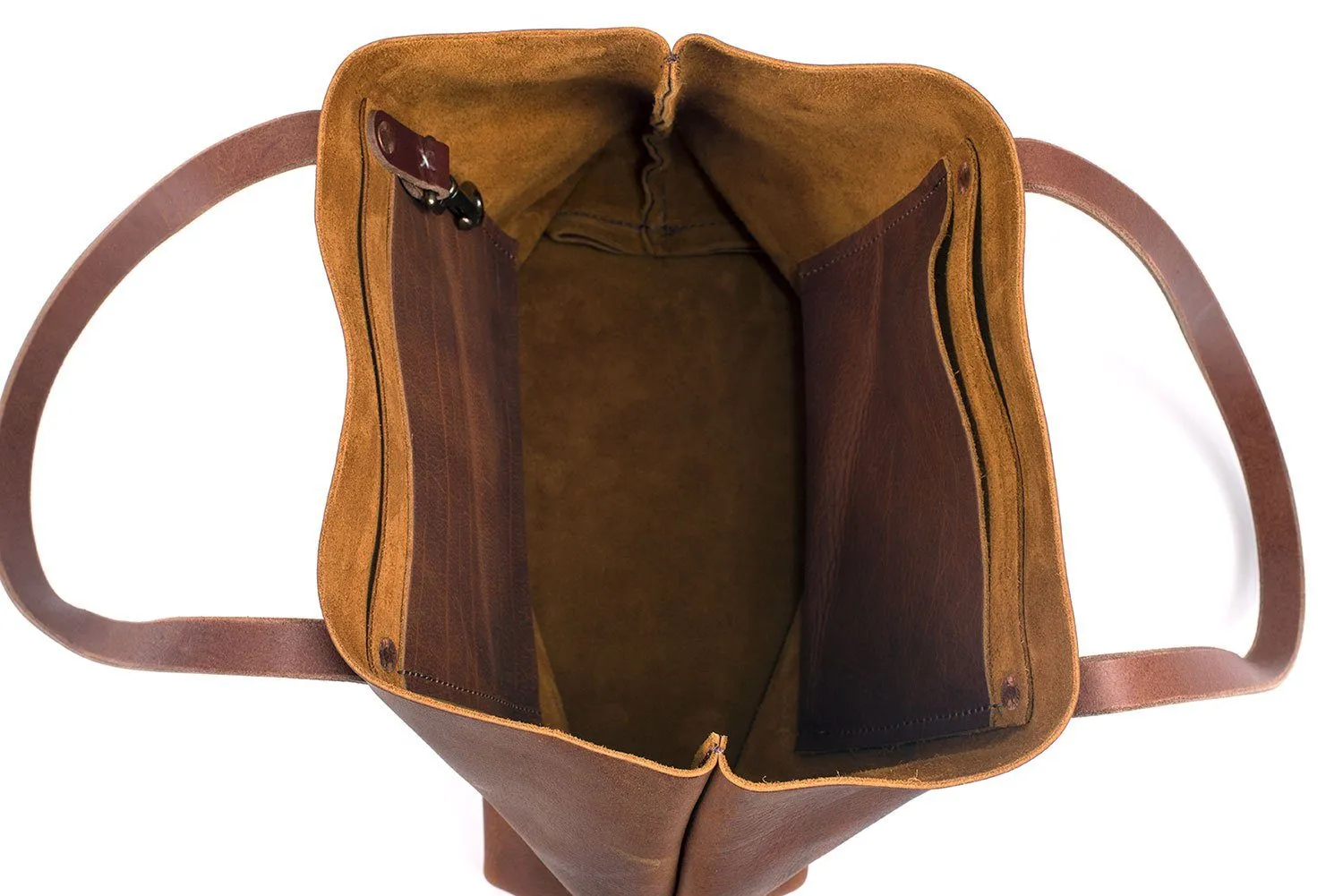 AVERY LEATHER TOTE BAG - LARGE - SADDLE