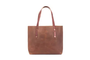 AVERY LEATHER TOTE BAG - LARGE - SADDLE