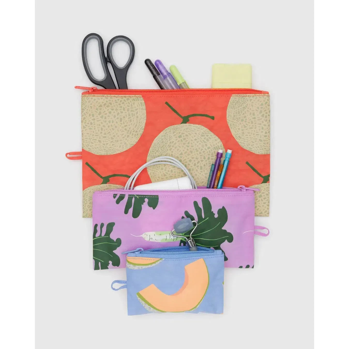Baggu - Flat Pouch set of 3 - Japanese Produce