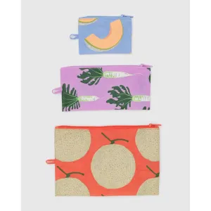 Baggu - Flat Pouch set of 3 - Japanese Produce