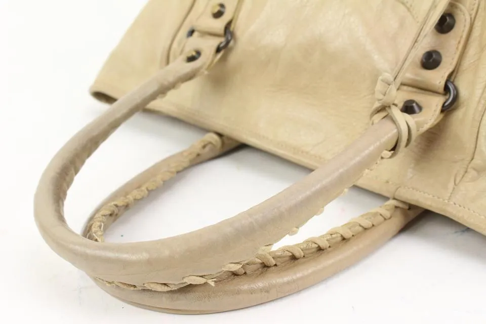 Balenciaga Beige Leather Sunday Tote with Mirror 78ba39s