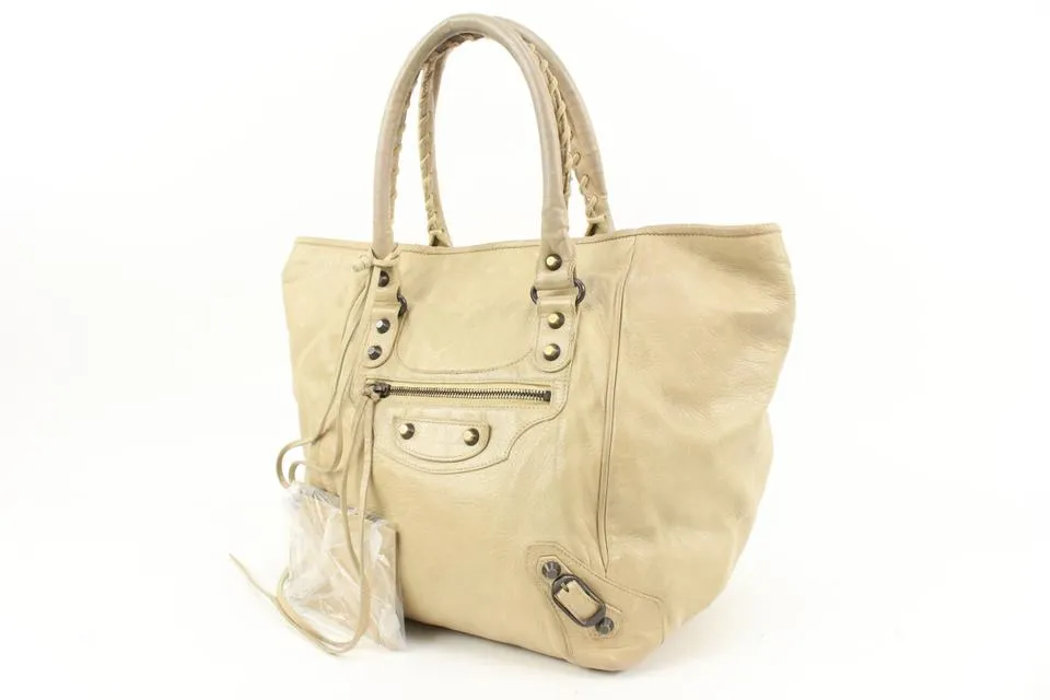 Balenciaga Beige Leather Sunday Tote with Mirror 78ba39s
