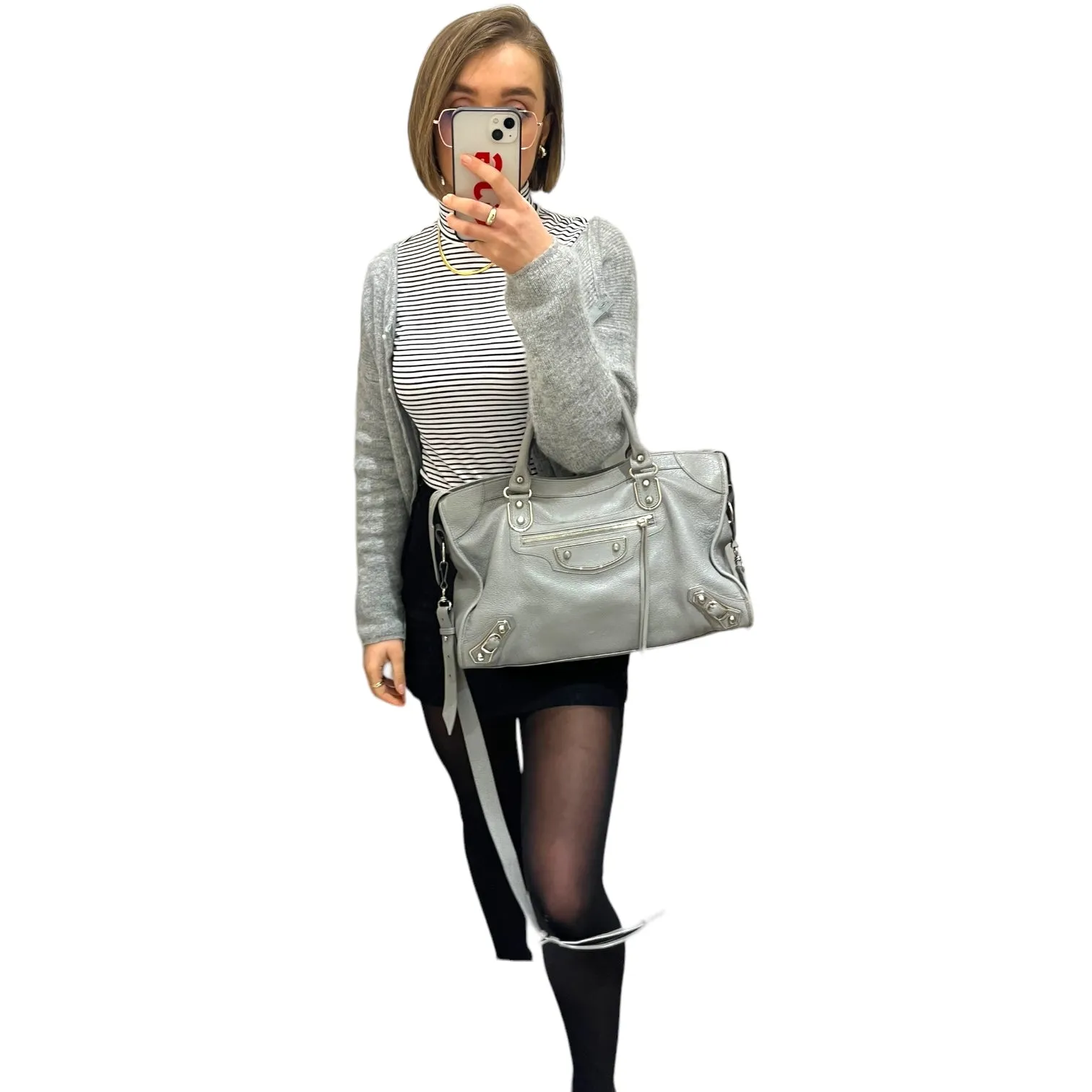 Balenciaga Grey 'City' Bag