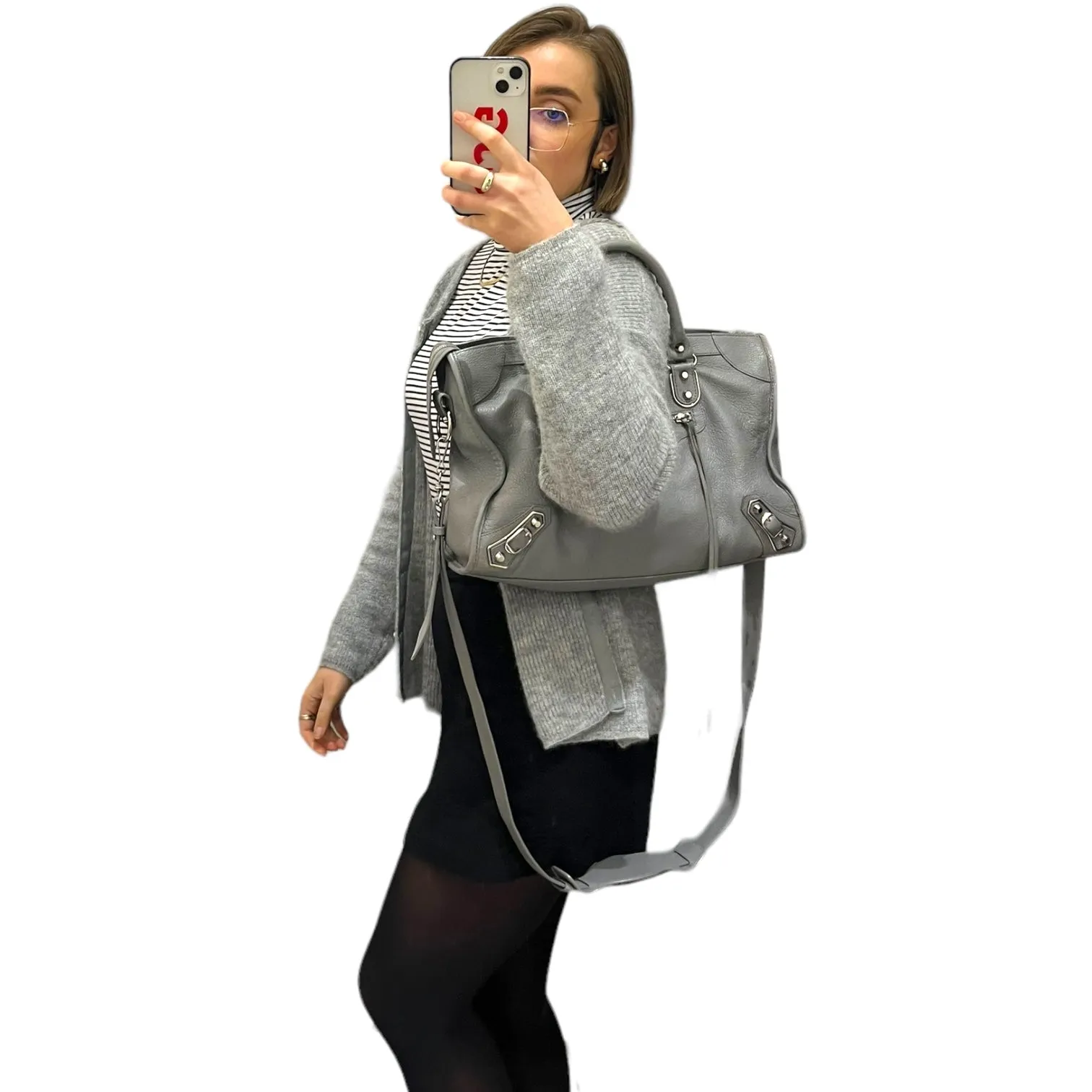 Balenciaga Grey 'City' Bag