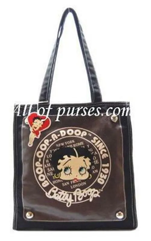 Betty Boop canvas diaper shopping bag tote Khaki book RED purse