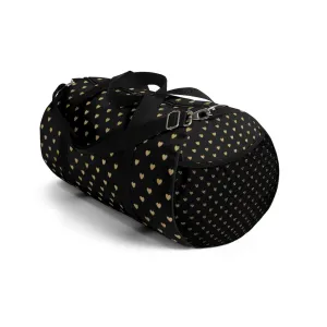 Black and Gold Heart Duffel Bag