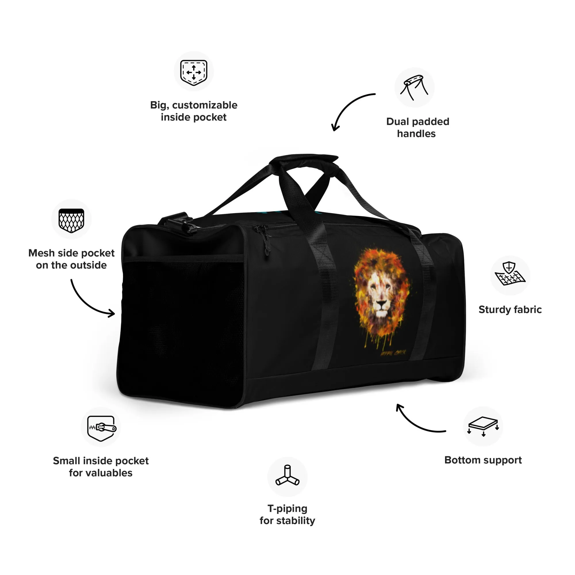 Black Duffle Bag - OG Hippie Dude