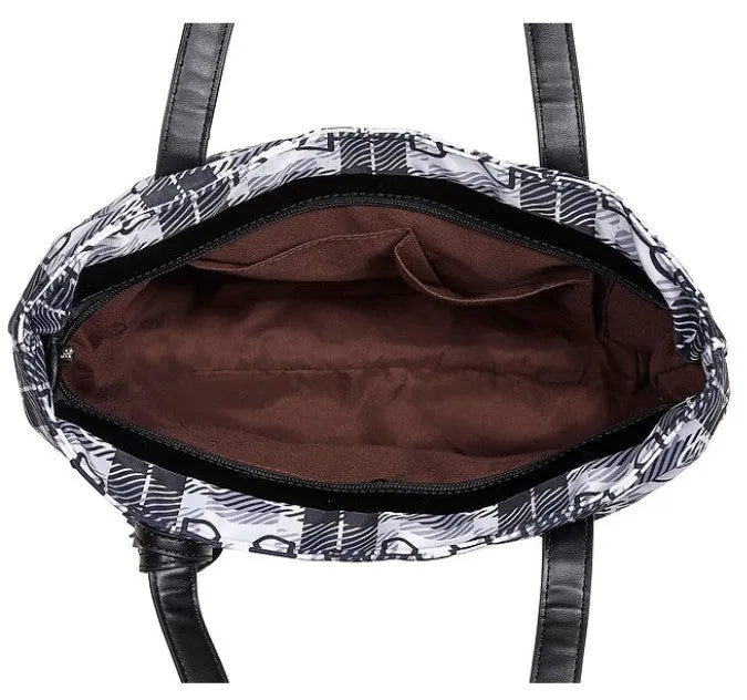 Black Snaffle Bit Plaid Tote Bag