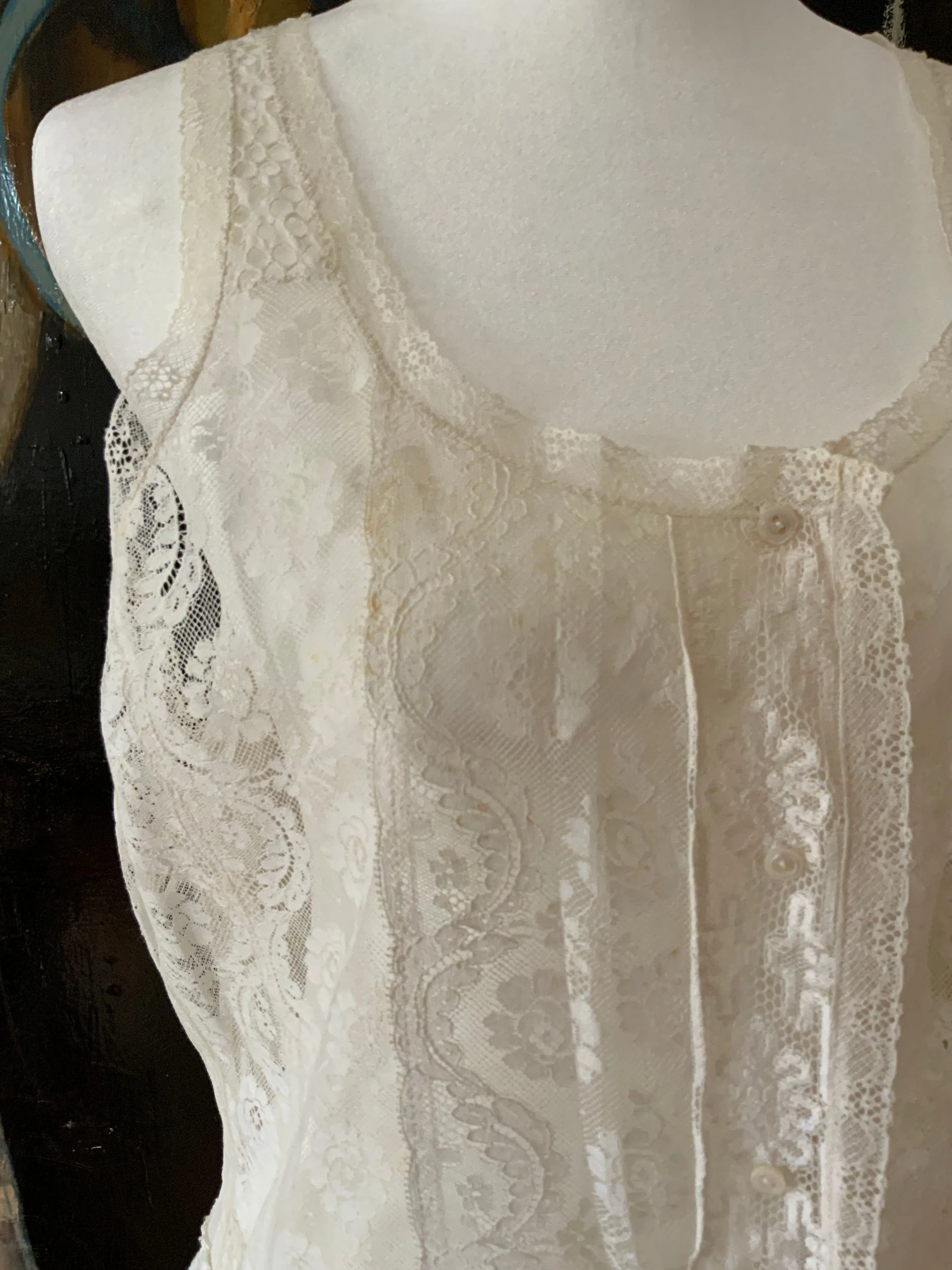 Blouse made with Antique Lace Fabric - Y2K - E1